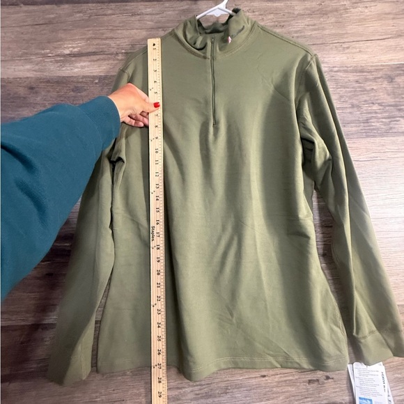 Race Ready Classic Olive Green Women's Half Zip Pullover - Picture 3 of 10